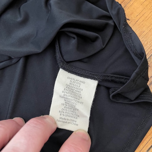 EUC - L'AGENCE‎ Sharma Slim Jersey Bodice Blouse Black Long Sleeve Women's Large - Picture 9 of 10